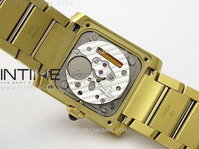 Tank Francaise Ladies 21.2mm YG 8848F 1:1 Best Edition Silver Dial on YG Bracelet Ronda Quartz